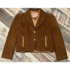 Vintage Ms Pioneer Corduroy Western Blazer Jacket Women's Elbow Patches Size 14